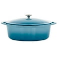 thumbnail image 2 of MegaChef 7 Quarts Oval Enameled Cast Iron Casserole in Red, 2 of 4