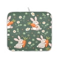 thumbnail image 2 of Gray Bunny Carrot Pattern Drying Dish Mat Quick Drying Absorbent Soft Durable for Kitchen 18" x 24", 2 of 10