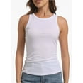 thumbnail image 2 of 3-pack White Womens Sleeveless Racerback High Neck Casual Basic Ribbed Fitted Tank Top, 2 of 6