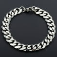 thumbnail image 4 of Hermah 11mm Mens Boys Curb Cuban Chain Bracelet Stainless Steel 8-11inch, 4 of 5