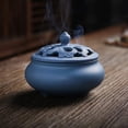 thumbnail image 2 of Ceramic Incense Burner Cones Bowl with Metal lid + Calabash Incense Rack + Fireproof Cotton.Use for Stick/Coil Incense/Sage Cones/Frankincens, 2 of 5