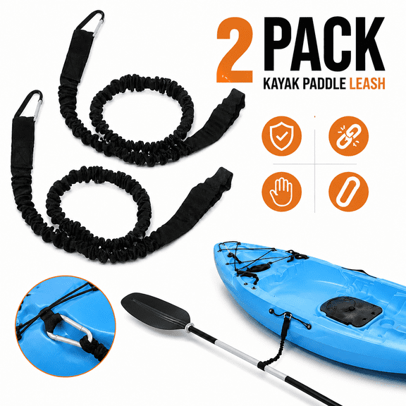 2Pcs Kayak Canoe Elastic Paddle Leash Safety Fishing Rod Lanyard Rope Boat Accessories