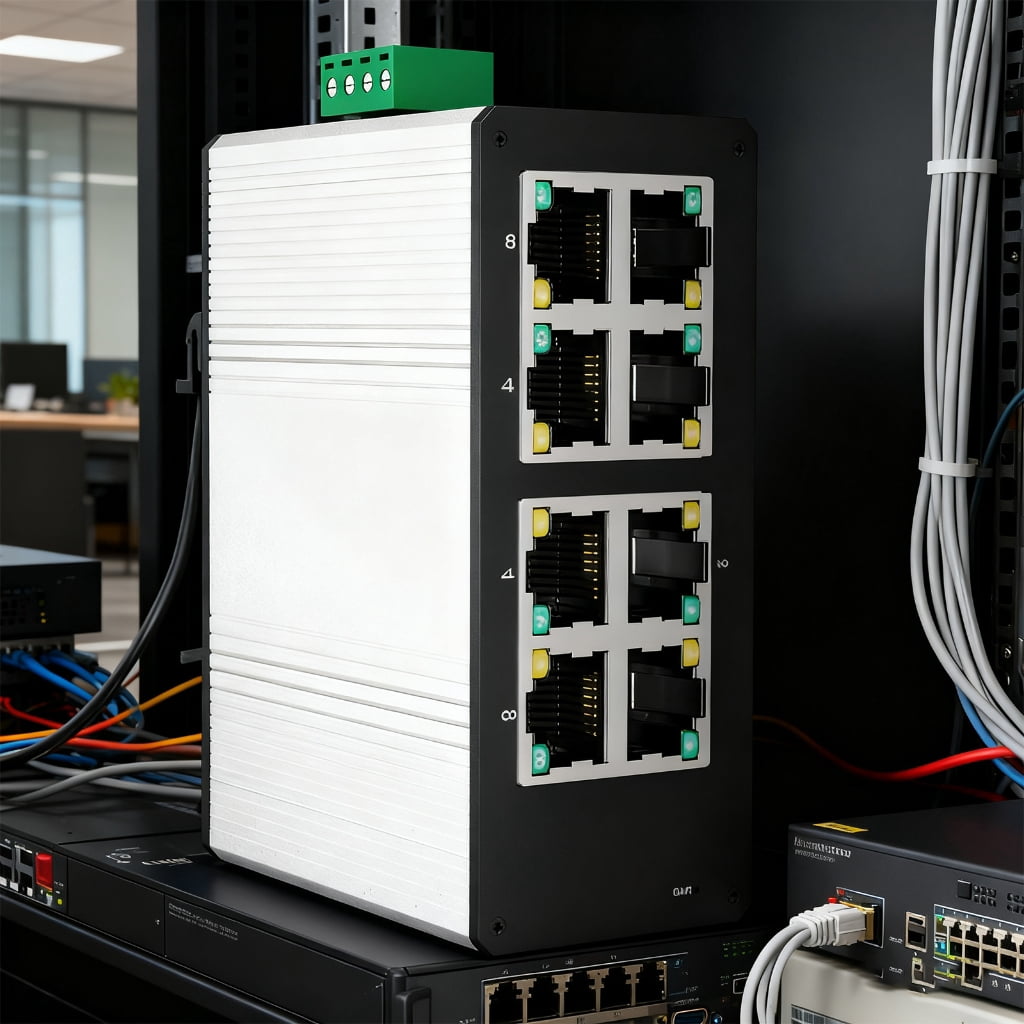 Zeiwohndc Industrial Mini 8 Port Gigabit Ethernet Switches Aluminum Case No Power Unit