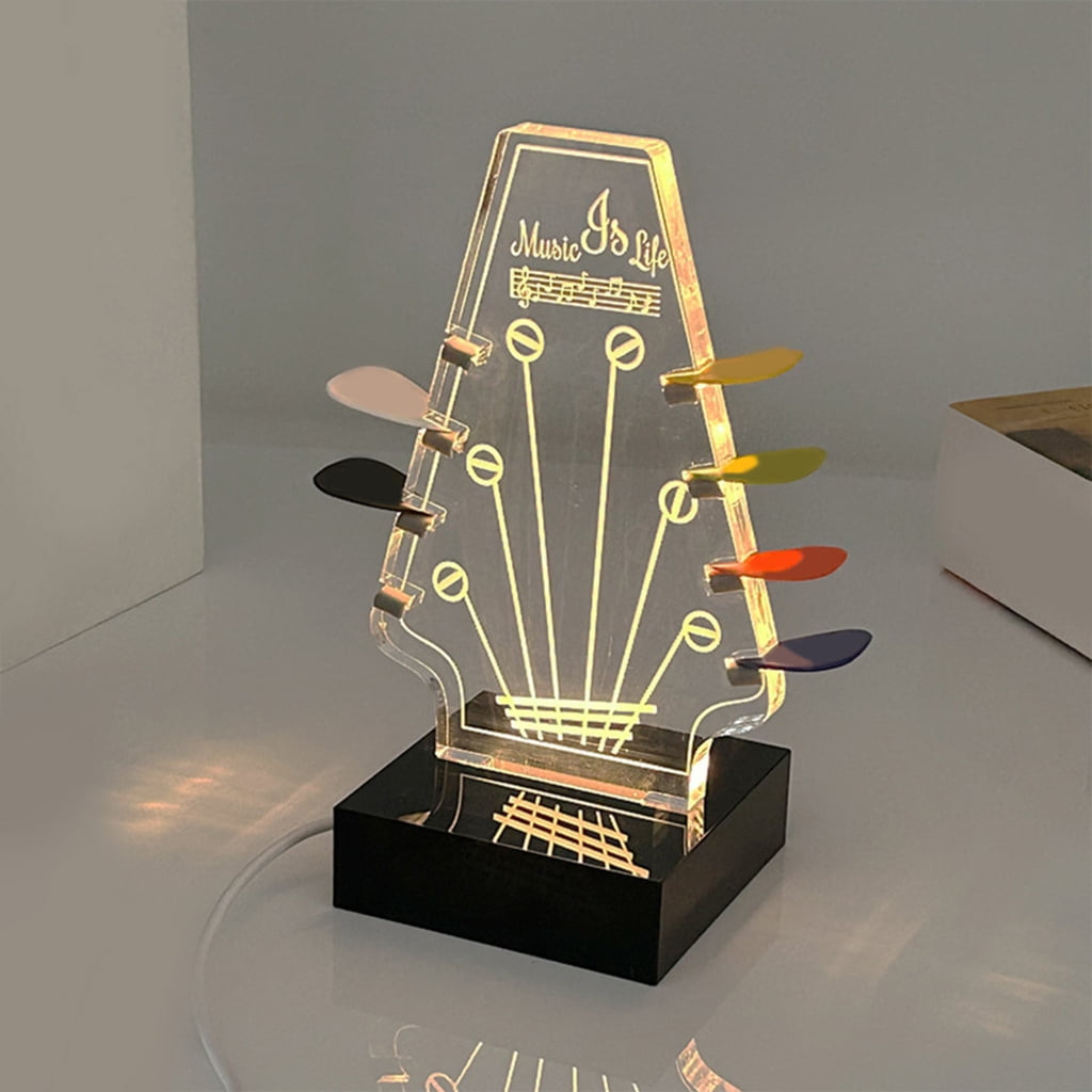 Oasiva Clear Guitar Pick Stand Pick Box with Base Guitar Pick Holder Guitar Pick Display Case, Acrylic Guitar Display Easel