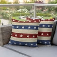 thumbnail image 4 of Independence Day Pillow Covers 2 Pack Stars and Stripe Red Blue USA Flag Pillowcase Waterproof Outdoor Throw Pillow Cover for Patio Garden Square Cushion 26”x26”, 4 of 9