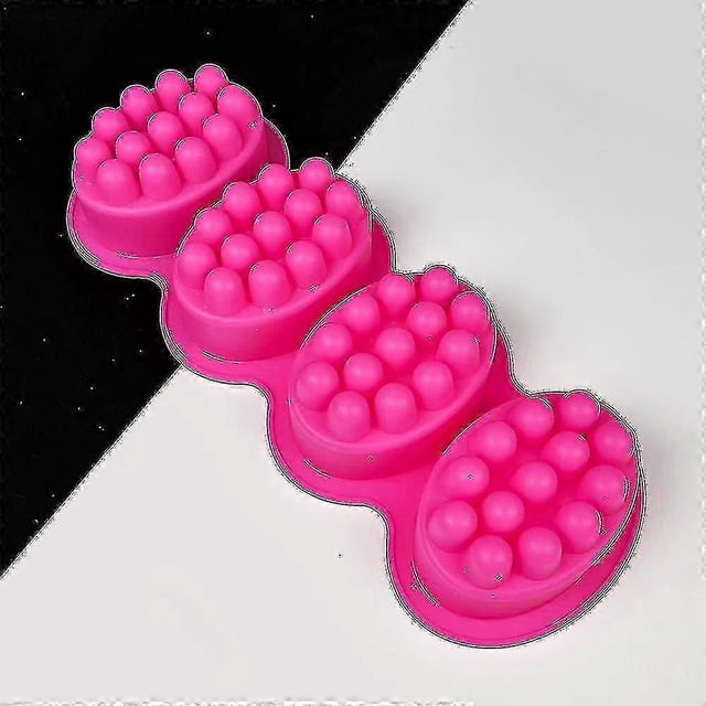 4 Cavity 3d Silicone Mold Massage Bar Diy Fondant Soap Mould Tray For Pudding Mousse Cake Chocolate