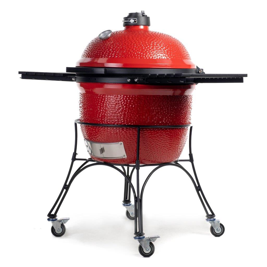 Kamado Joe Big Joe I 24 in. Charcoal Grill in Red with Cart, Side Shelves, Grill Gripper, and Ash Tool - image 3 of 12