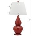 thumbnail image 3 of SAFAVIEH Cybil 26 in. Red Glass Table Lamp with Off-White Cotton Shade, Set of 2, 3 of 4