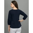 thumbnail image 4 of Prettify Women Straight Regular 3/4th Sleeve Casual Female Navy Blue Western Top, 4 of 5