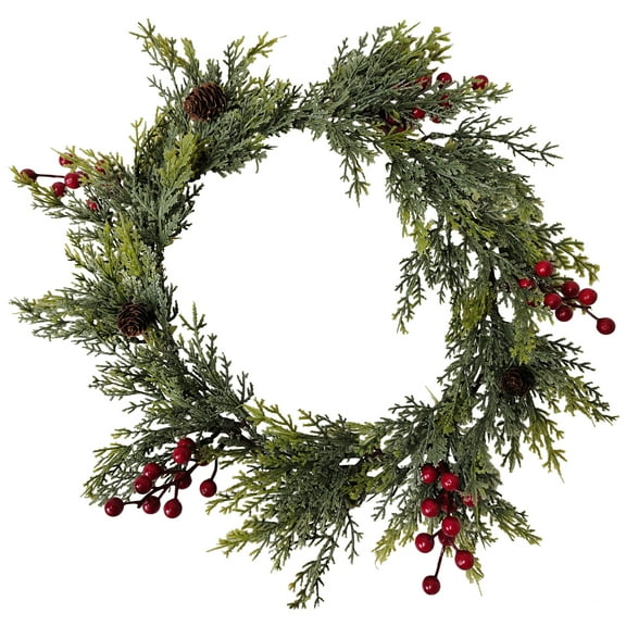 Northlight Pine Cone and Berries Small Winter Foliage Christmas Wreath - 16" - Unlit