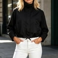 thumbnail image 2 of Njagoc3 Womens Oversized Funnel Neck Bomber Puff Jacket Windproof Waterproof Lightweight Shacket Spring Fall Outerwear, 2 of 6