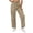 Khaki, variant on Women's Summer Casual Linen Drawstring Waist Pants with Pockets, Solid Color Loose Fit