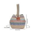 thumbnail image 3 of Bolso tipo cubo para mujer, bandolera de paja informal, Bolso hobo tejido de verano (azul), 3 of 8