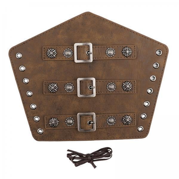 2 Protectores De Brazos De Cuero De PU, Brazalete De Caballero Para Accesorios Teatrales De Carnaval De Halloween, Encaje Marrón