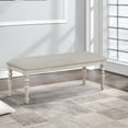 thumbnail image 6 of Katherine 48 Inch Bench with Fabric Seat and Turned Legs White - Saltoro Sherpi, 6 of 6