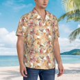 thumbnail image 3 of Pofeuu Seashells Print Hawaiian Shirt for Men Sleeves Casual Button Down Summer Beach Dress Shirts T-Shirts,Small, 3 of 7