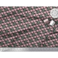 thumbnail image 2 of Soimoi Black Cotton Duck Fabric Leaves,Pink Floral & Ogee Damask Print Fabric by The Yard 44 Inch Wide, 2 of 3