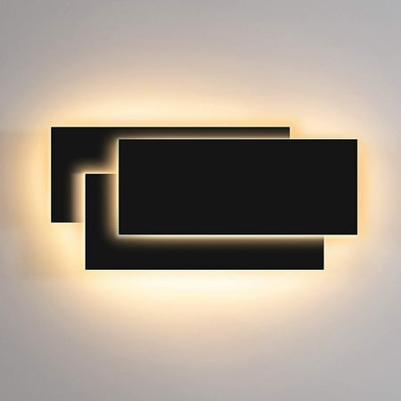 

12W LED Indoor Wall Lamp Black Modern Design 3000K Warm White for Bedroom Hallway Living Room & Office