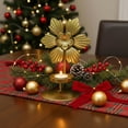thumbnail image 1 of Wrought Iron Candlesticks Set of 2 | Gold Leaf Butterfly Flower Designs | Rustic Romantic Candle Holders for Dining Table Living Room Decor | Stable Round Base Home Accent, 1 of 6