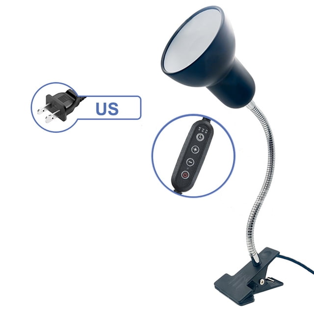 Tignapoo Reptile Basking Lamp with Adjustable Timer, UVA+UVB Heating Bulb for Turtles, Lizards, and Snakes, Large Dome Light Fixture for Calcium Absorption and Temperature Control (Bulb Not Included)