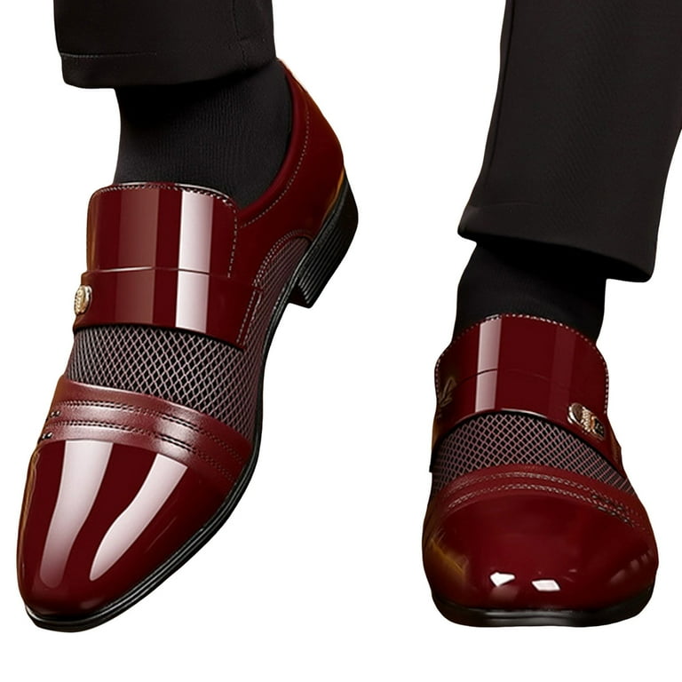 PLLFRLRT Black Dress Shoes Men Modern Dress Shoes Slip on British