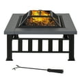 thumbnail image 1 of Outsunny 34" Square Firepit Steel Stove, Black, 1 of 9