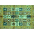 thumbnail image 1 of Ahgly Company Machine Washable Indoor Rectangle Abstract Turquoise Blue Modern Area Rugs, 2' x 5', 1 of 4
