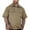 Khaki, variant on Afdoent Men's Casual Shirts Male Double Pocket Solid Color Baggy Short Sleeve Shirt Beach Vacation Shirt