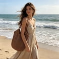 thumbnail image 5 of Quilted & Woven Tote Bag for Women, Large Capacity Beach Travel Gym Shopping Bag, Breathable Fabric with Adjustable Strap, Open Top Casual Handbag for Daily Commute, Vacation & Outdoor Activities, 5 of 5