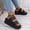 Black, variant on Women's Platform Slide Sandals Comfortable Thick Sole Wedge Slides Buckle Strap Casual Summer Sandals Fashion Beach Vacation Slippers Gray 9.5(43)