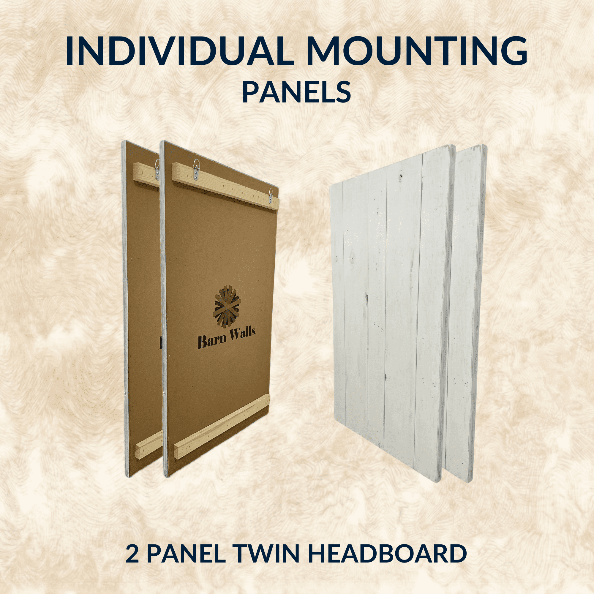 Barn Walls Solid Wood Headboard, Twin Size - White Coastline