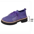 thumbnail image 5 of Knit Oxford Shoes for Women Lace up Breathable Mesh Solid Color Classic Lug Sole Low Heel Elastic Slip on Dress Shoes Purple Size 7.5, 5 of 8