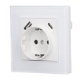 thumbnail image 3 of Mounted Socket, 5V 2.1A 3520W Socket EU Standard 82 Type Tempered Glass Panel  For Hotel, 3 of 8