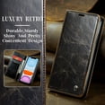thumbnail image 2 of Leather Case for iPhone 11 Card Slot Folio Flip Wallet Case for iPhone 11 Premium PU Magnetic Kickstand Cover Soft TPU Inner Case Brown, 2 of 7
