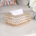thumbnail image 3 of 1 funda rectangular para caja de pañuelos de cristal, funda decorativa para caja de pañuelos, soporte de cristal para decoración elegante, color dorado., 3 of 5