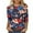 zb-Multicolor, variant on Hvyesh Independence Day Plus Size Tops for Women 3/4 Sleeve Tshirt Patriotic American Flag Shirts USA Stars Stripes Graphic Tops