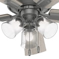 thumbnail image 2 of Hunter 52 inch Indoor Ceiling Fan with LED Lights and Pull Chain - Silver Ceiling Fan, 5 Blades, Standard Mount, For Bedroom, Living Room, or Kitchen, 3 inch Downrod - Crestfield 51019, Matte Silver, 2 of 12