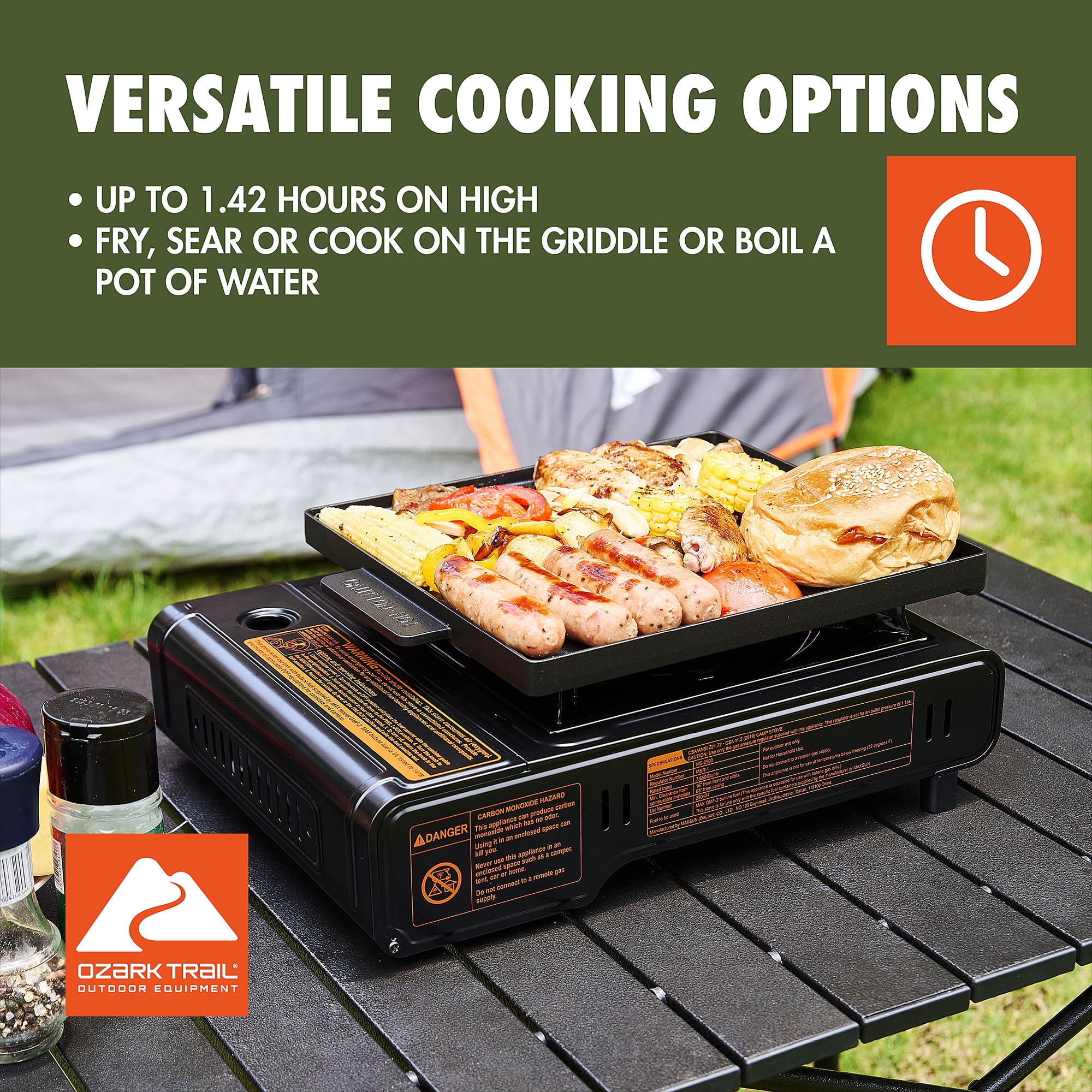 Ozark Trail 83.1 sq in 2-in-1 Butane Outdoor Griddle