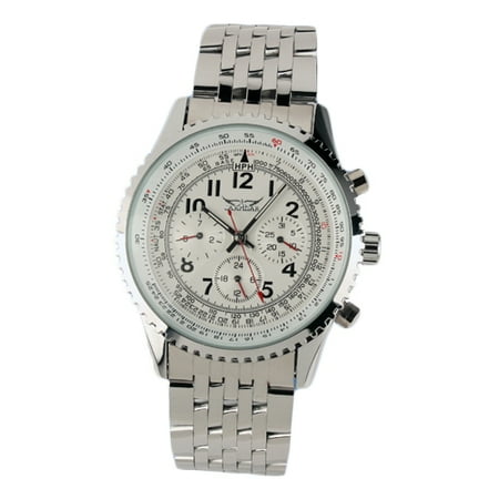 007 Stainless Steel Case - Six Hands Mechanical Automatic Watch Stainless Steel Case Date Week Display
