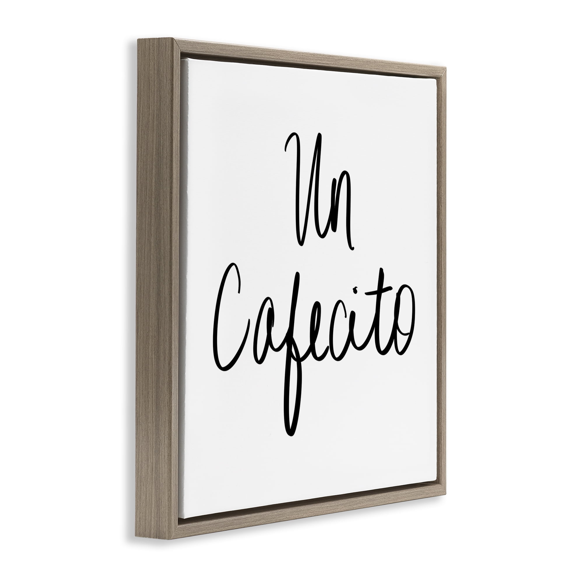 Stupell Industries Un Cafecito Diseño Minimalista Food & Beverage Painting Brown Floater Framed Art Print Wall Art, 18 x 18