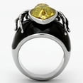thumbnail image 3 of High polished (no plating) Stainless Steel Ring with AAA Grade CZ in Topaz for Women Style TK1019, 3 of 4