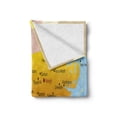 thumbnail image 2 of North Carolina Soft Flannel Fleece Throw Blanket, Map of an American State by Atlantic Ocean National Borders Illustration, Cozy Plush for Indoor and Outdoor Use, 60" x 80", Multicolor, by Ambesonne, 2 of 6
