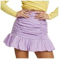 thumbnail image 2 of YUTK Plus Size Midi Skirts for Women - Women Fashion Casual High Waist Ruffled Zipper Fish Tail Short Skirt Purple S, 2 of 8