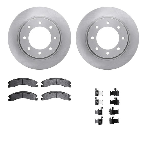 Dynamic Friction Company Front Brake Rotors with Heavy Duty Brake Pads includes Hardware 6212-67010