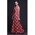 thumbnail image 4 of Bimba Robe Longue Décontractée Sans Manches à Col Rond pour Femmes, Imprimé Floral, X-Grand, 4 of 5