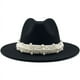 thumbnail image 1 of ¡Rebajas! Sombreros vaqueros Fdelink. Sombrero de copa para mujer, estilo británico, elegante sombrero de jazz con aro de perla y sombrero de copa, sombrero de ala ancha, sombrero de lana negro para, 1 of 2
