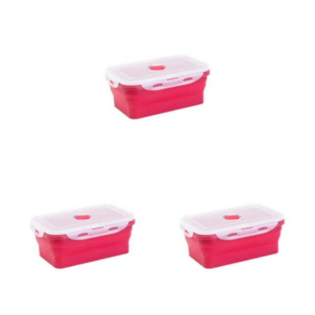 Guardoinrt Boîte de Conservation Scellée Nourriture Fraîche et Sécurisée avec Récipient à Lunch en Silicone Rouge 1200ml 3ensemble