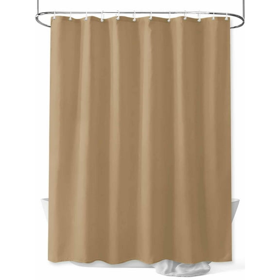 Solid Color Shower Curtain, Khaki Waterproof Shower Curtain Set with 12 Hooks Lightweight Washable Fabric Shower Curtains for Bathroom 72x72 Inches