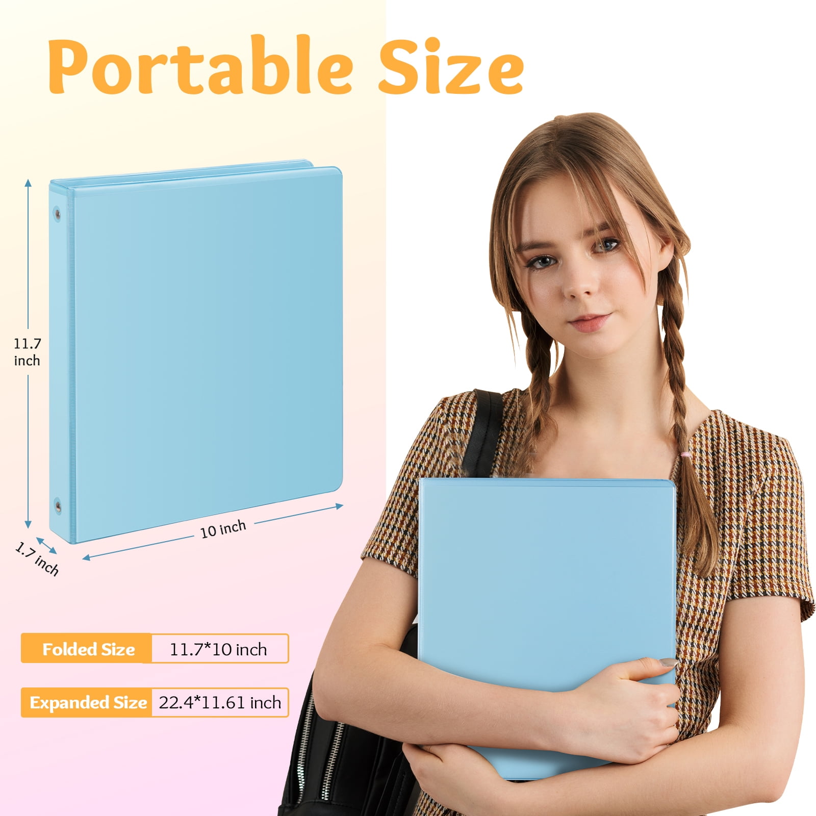 Comix 1 inch 3 ring Binder 6 Pack, Round Ring, 200 Sheets Capacity Pastel Color Assorted For Office School Home
