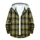 thumbnail image 1 of Camisas s Para Hombre Manga Larga Camisa de manga larga con estampado a cuadros informal de otoño e invierno para hombre, blusa de manga larga con cuello encapuchado (Green, S), 1 of 7